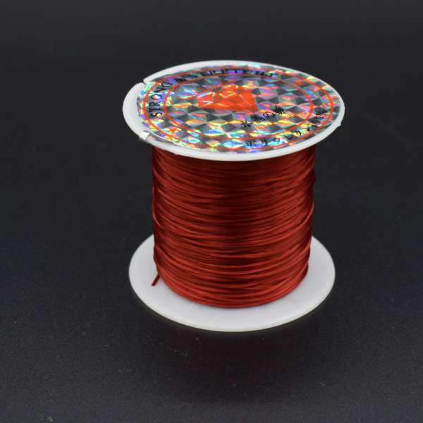 Нитка стрейч красная темная