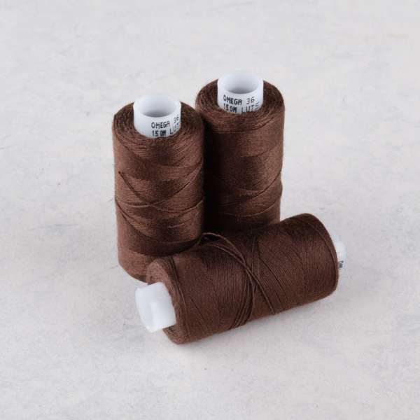 Нитки для джинсов 20/3 Омега-36 (150м) цвет 1444 коричневые темные