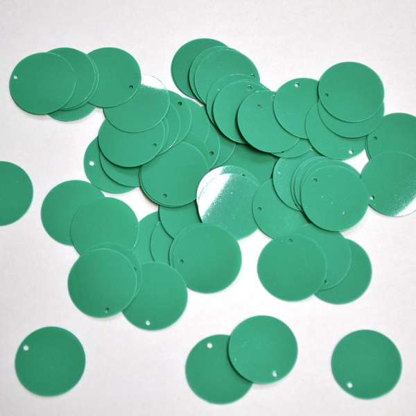 Пайетка матовая круглая 25мм 25 г зеленая