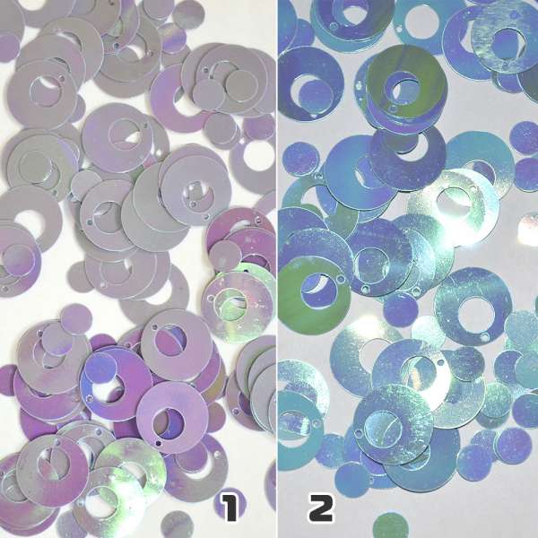 Пайетка хамелеон кольцо 15х15мм 25 г сиреневая 2 цвета