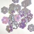 Пайетка хамелеон цветок 27х27мм 25 г фиолетово-розовая