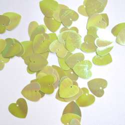 Пайетка хамелеон сердце 16х18мм 25 г зеленая