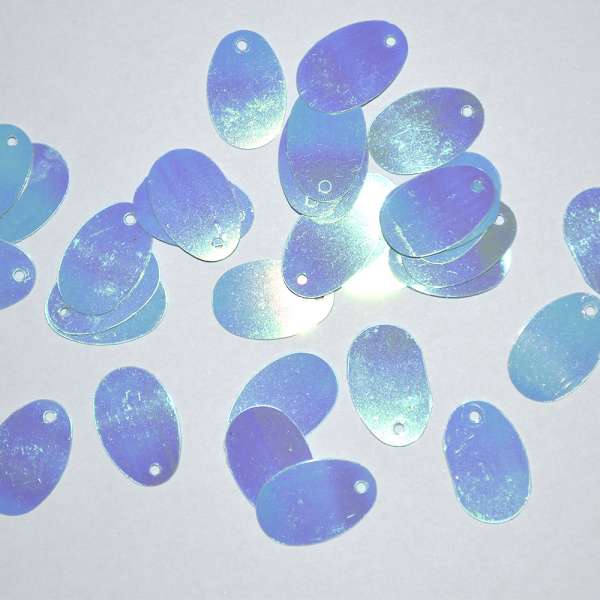 Пайетка хамелеон овальная 13х9мм 25г голубая