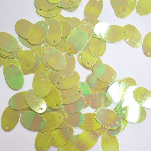 Пайетка хамелеон овальная 13х9мм 25г зеленая