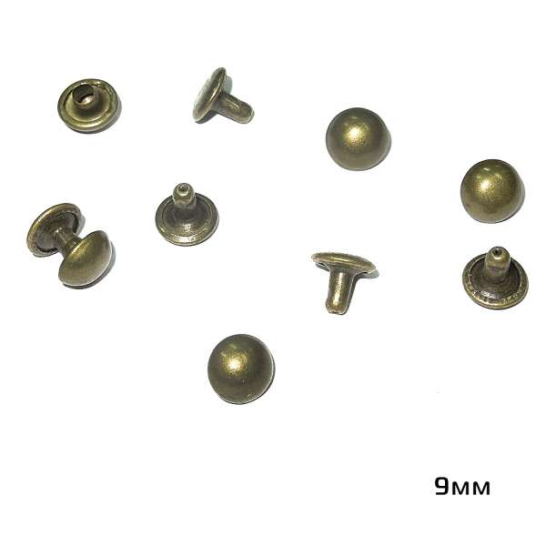 Заклепка металл 9мм сфера антик