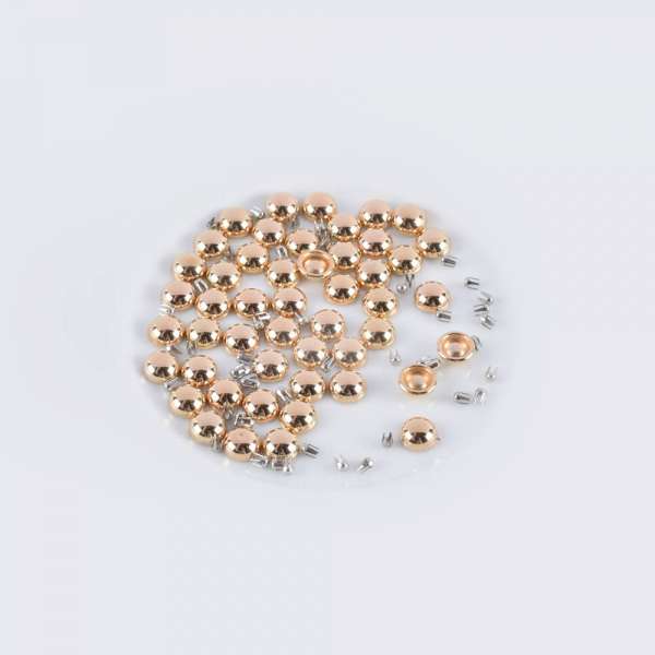 Полусфера с заклепкой 8мм (50шт/упаковка) золото