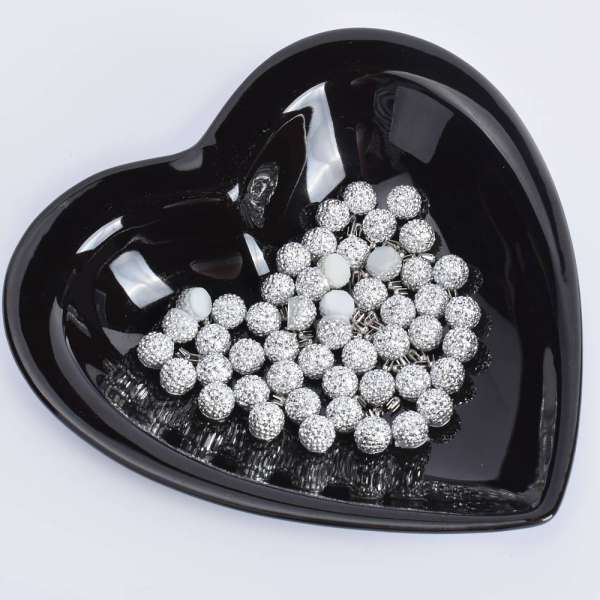 Полусфера с заклепкой 8мм (50шт/упаковка) серебристая