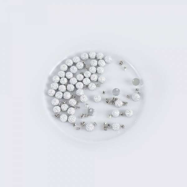 Полусфера с заклепкой 6мм (50шт/упаковка) серебро