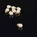 Подвеска жемчужная со стразами на кольце золото 15мм 1шт