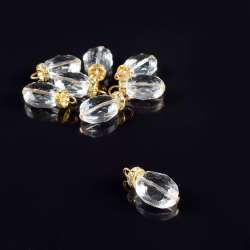 Подвеска хрусталь со стразами на кольце золото 15мм 1шт