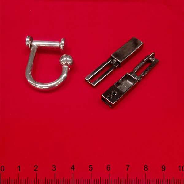 Пряжка металл 100х10мм никель черный крючек для сумки 20мм никель 40х35мм