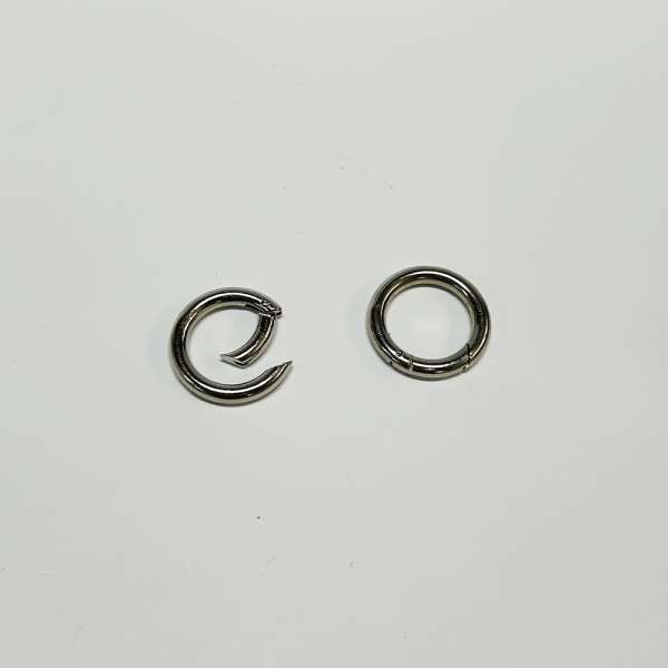 Кольцо-карабин металл 28мм никель