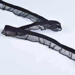 Резинка рюш из органзы 15мм черная