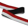Резинка 40мм серебристая/красная полоска с люрексом