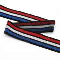 Резинка 40мм черная, синяя, серебристая, красная полоска с люрексом