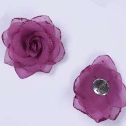 Брошь цветок бордовый 8 см