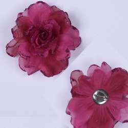 Брошь цветок вишневый 11 см