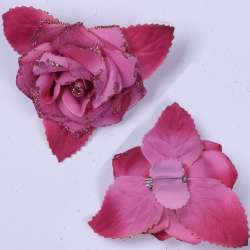 Брошь цветок малиновый 11 см