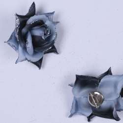 Брошь цветок серый 7 см