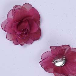 Брошь цветок малиновый 7 см