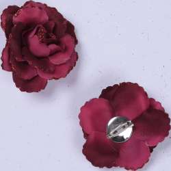 Брошь цветок бордовый 7 см