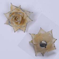 Брошь цветок кремовый 7см