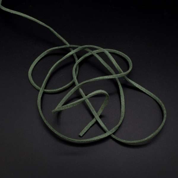 Шнур замшевый 3 мм толщина 1мм зеленый темный