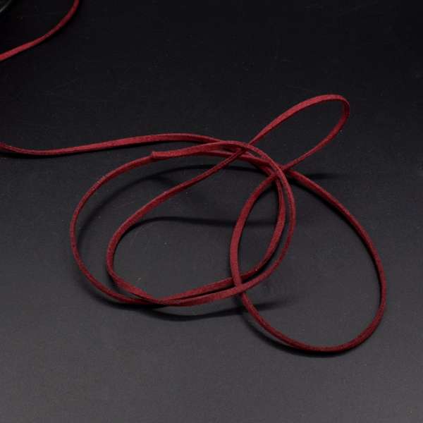 Шнур замшевый 3 мм толщина 1мм бордовый