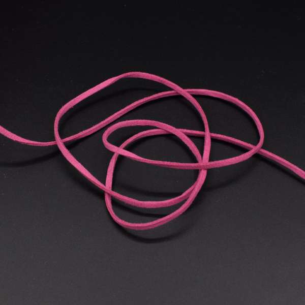 Шнур замшевый 3 мм толщина 1мм малиновый