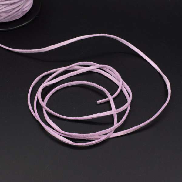 Шнур замшевый 3 мм толщина 1мм сиреневый
