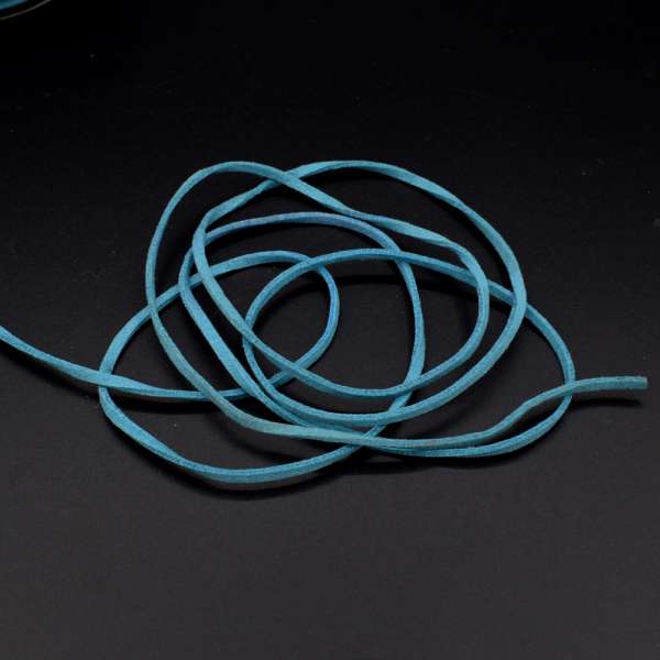 Шнур замшевый 3 мм толщина 1мм бирюзовый темный