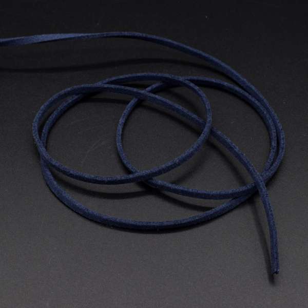 Шнур замшевый 3 мм толщина 1мм синий