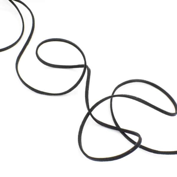 Шнур замшевый 3 мм толщина 1мм черный