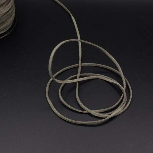 Шнур замшевый 3 мм толщина 1мм серый темный
