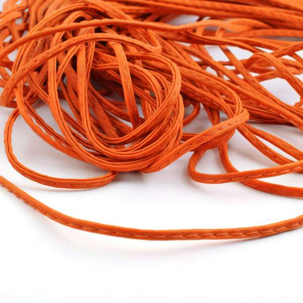Шнур кожзам прошитый 4мм оранжевый