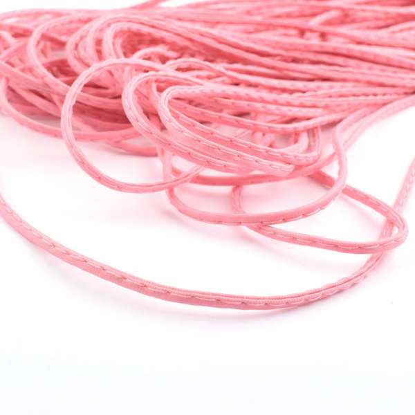 Шнур кожзам прошитый 4мм розовый