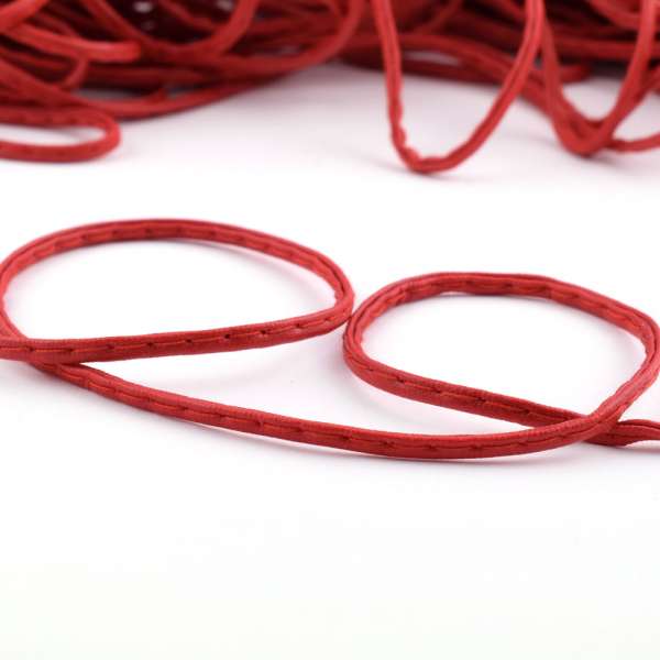 Шнур кожзам прошитый 4мм красный