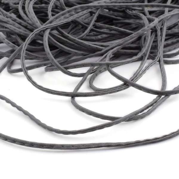 Шнур кожзам прошитый 4мм серый