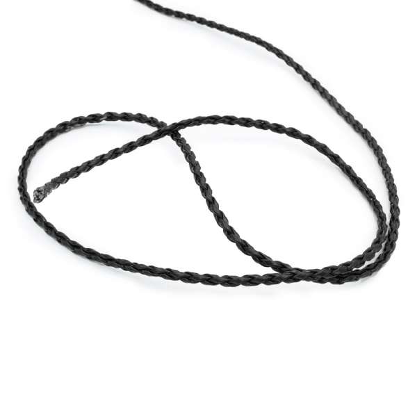 Шнур кожзам плетеный черный