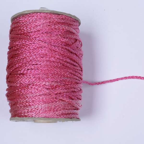 Шнур спортивный плетеный розовый темный