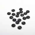 Пуговица черная с серой полоской 15мм на 4 прокола (1001)