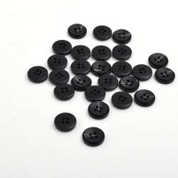 Пуговица черная 15мм на 4 прокола (1006)