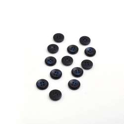 Пуговица черная 15мм на 4 прокола (1007)