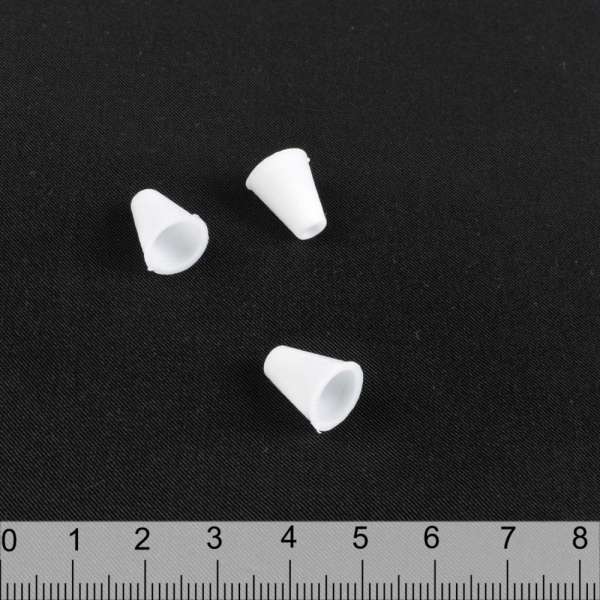 Наконечник пластик под шнур 4мм колокольчик 18мм белый