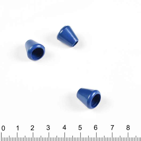 Наконечник пластик под шнур 4мм колокольчик 18мм синий