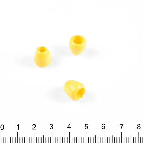 Наконечник пластик под шнур 4мм колокольчик круглый лимонный