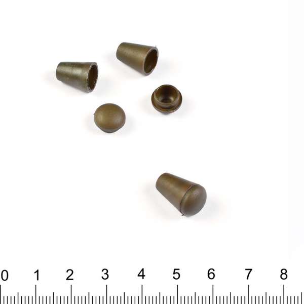 Наконечник пластик с заглушкой под шнур 4мм колокольчик 18мм зеленый