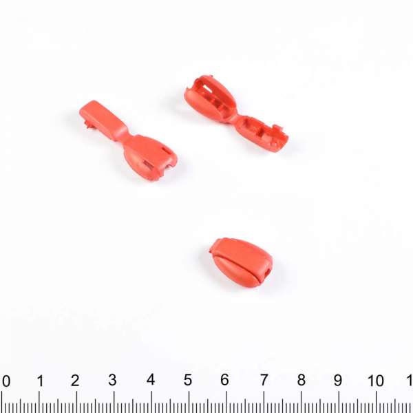 Наконечник пластик под шнур 4мм капля 17 мм оранжевый