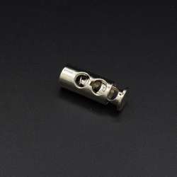 Фиксатор пластик 2 отверстия 4мм бочонок 21мм никель