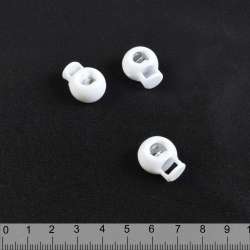 Фиксатор пластик 1 отверстие 4мм шар 14мм белый